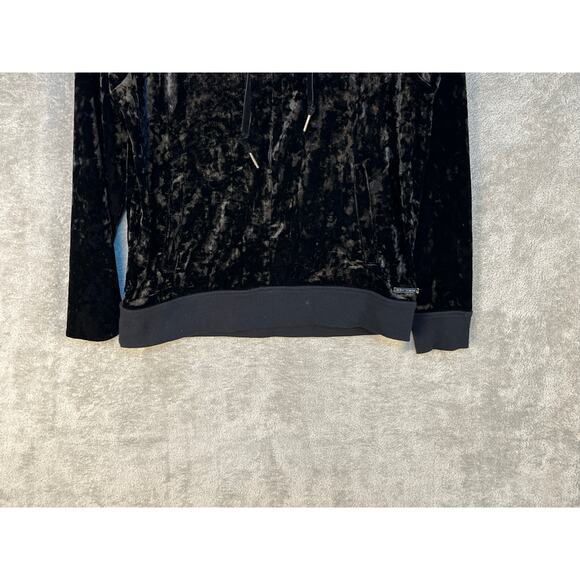 Betsey Johnson Performance Pullover Small Black Cowl Neck Crushed Velvet - Picture 3 of 7